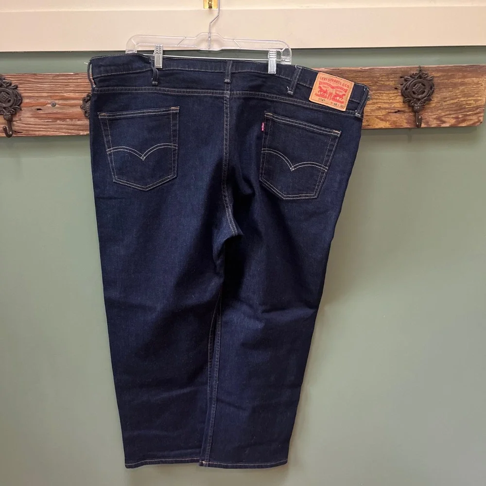Levis 514 Straight Fit Jeans Mens 48x30‎ Dark Indigo Blue Denim 28726-0004